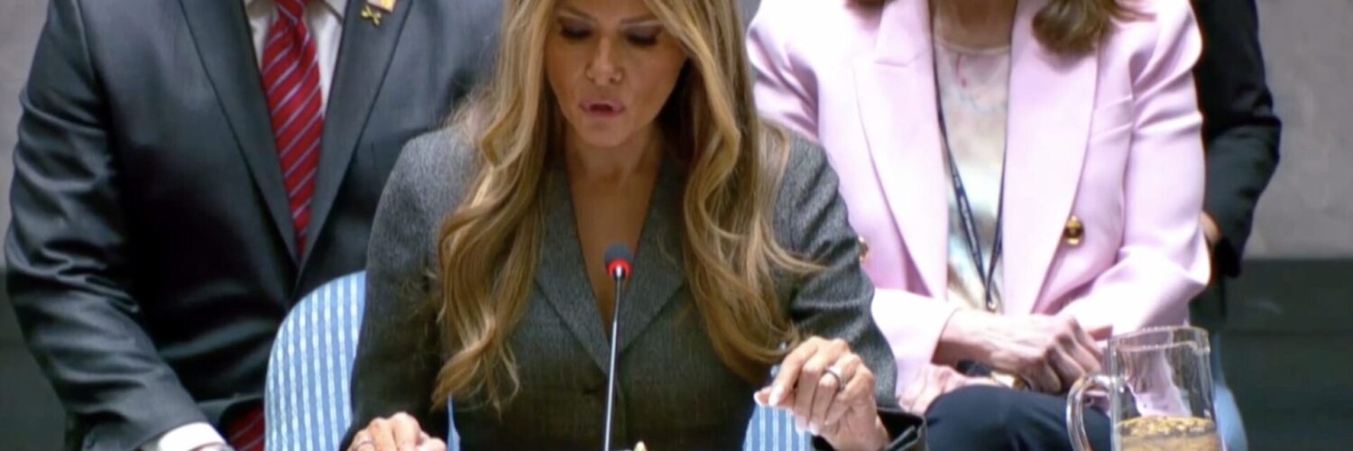 Melania Trump préside une séance du Conseil de sécurité des Nations unies consacrée aux enfants dans les conflits armés, à New York le 3 mars.Unies