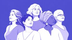 Illustration de femmes d’âges et de profils différents pour un article sur le traitement hormonal de la ménopause en France