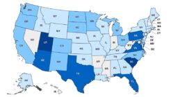 Carte des États-Unis présentant, par État, les cas confirmés de rougeole chez les résidents américains en 2026, selon les données disponibles au 23 juillet.